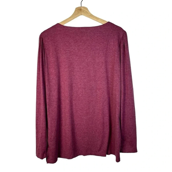 Boutique Raspberry Red Square Neck Puff Long Sleeve Top L - Picture 2 of 3